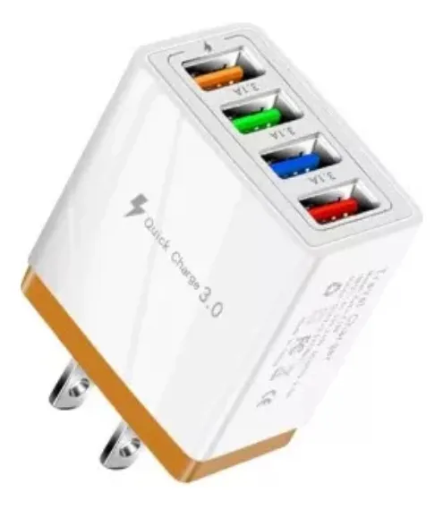 Cargador Carga Rápida 4 Usb Bk-376